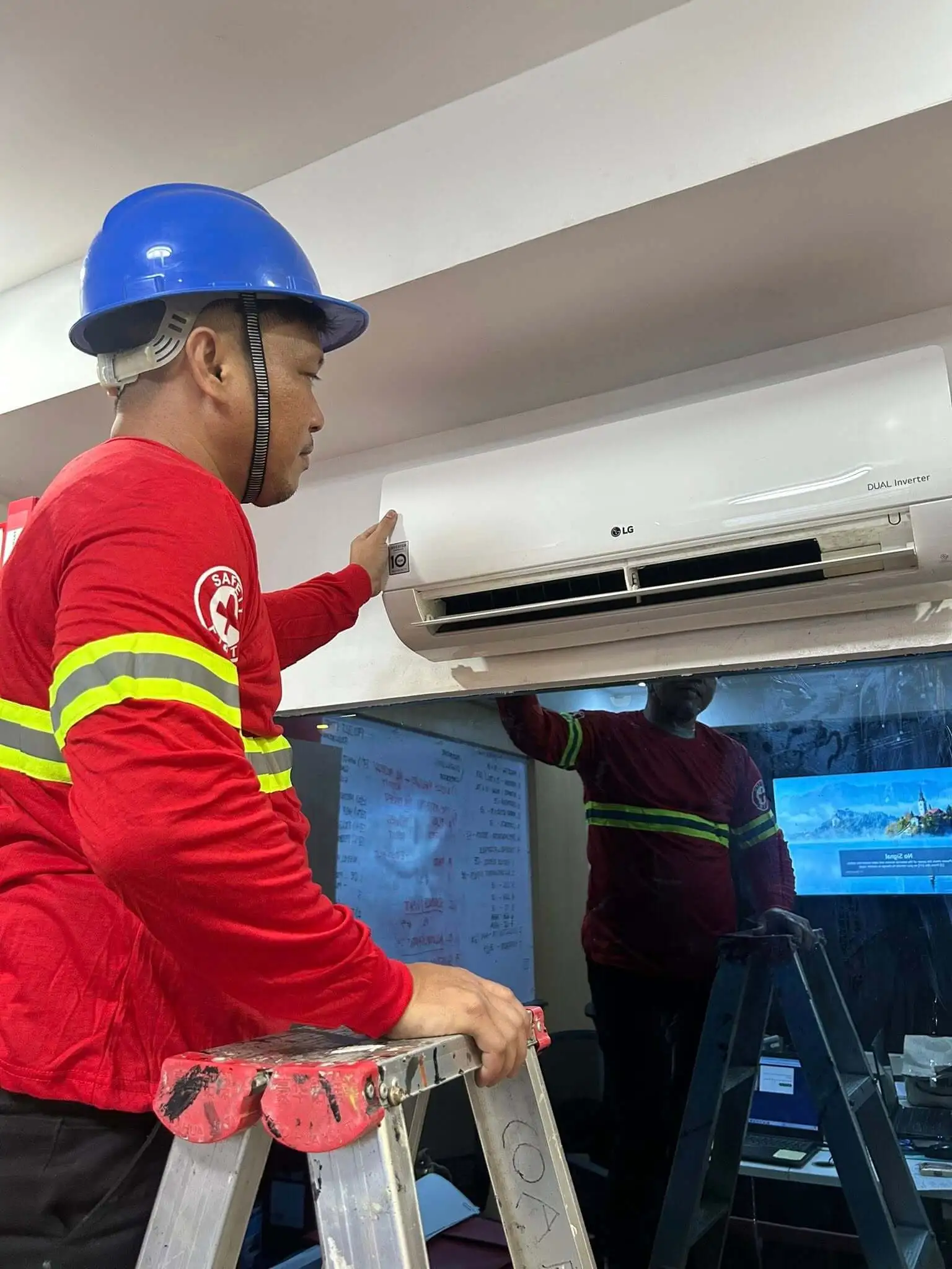 Professional condo painter at work